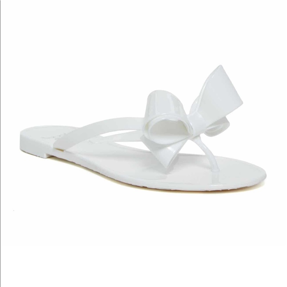 Dizzy Pool Slides |  Bow Sandals | White SZ 9
